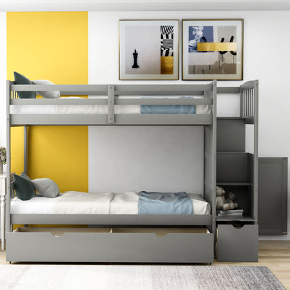 Bunk Bed, Convertible Bottom Bed, Storage Shelves And Drawers - The Sleep Loft - Online Mattress Showroom NYC