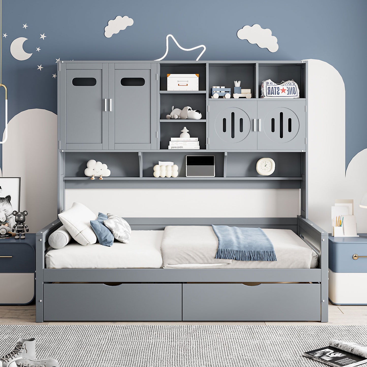 Daybed With All-In-One Cabinet And Shelf - The Sleep Loft - Online Mattress Showroom NYC