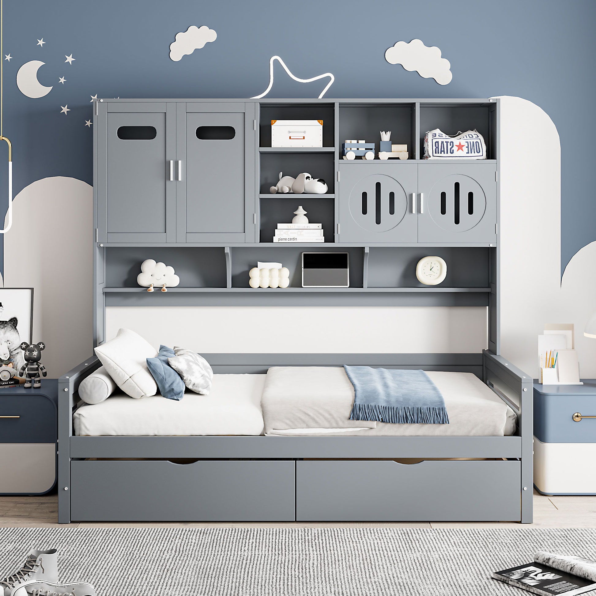Daybed With All-In-One Cabinet And Shelf - The Sleep Loft - Online Mattress Showroom NYC