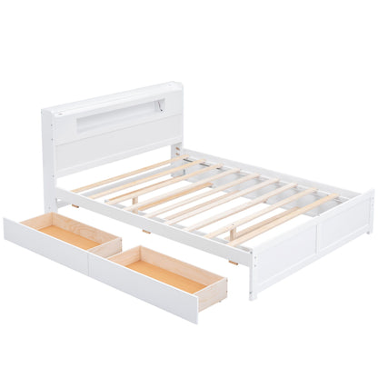 Storage Platform Bed With LED Lights, 2 Drawers And Trundle - The Sleep Loft - Online Mattress Showroom NYC
