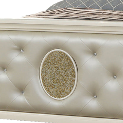 Jasmine - Queen Size Tufted Upholstery & LED Bed - Beige - The Sleep Loft - Online Mattress Showroom NYC