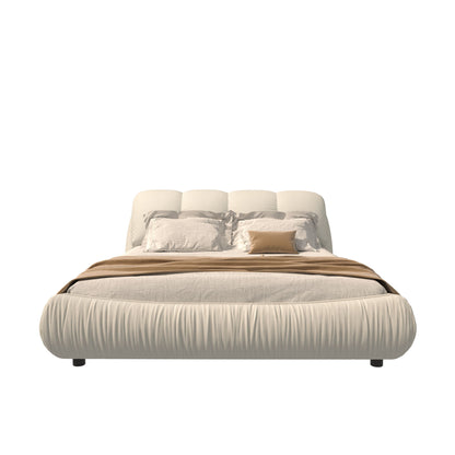 Luxury Upholstered Platform Bed With Oversized Padded Backrest And Solid Wood Frame - The Sleep Loft - Online Mattress Showroom NYC