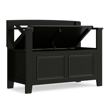 Amherst - Small Transitional Entryway Storage Bench - The Sleep Loft - Online Mattress Showroom NYC