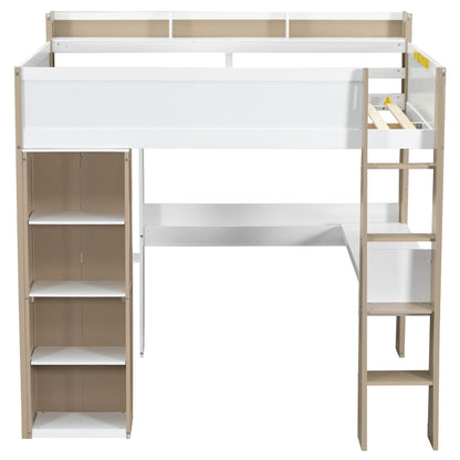 Loft Bed With Built In Storage Shelves, Clothes Rail, And Desk - The Sleep Loft - Online Mattress Showroom NYC