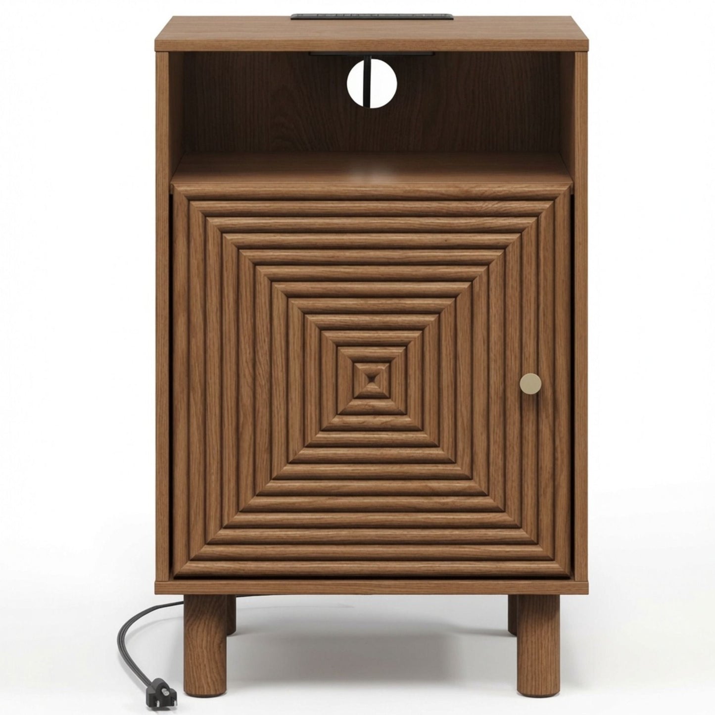Nightstand With Charging Station & Storage