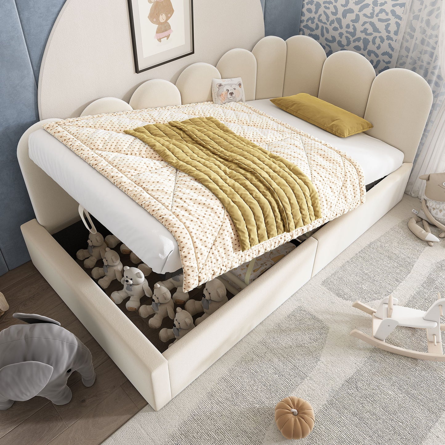 Upholstered Daybed With Metal Slatted Base - The Sleep Loft - Online Mattress Showroom NYC