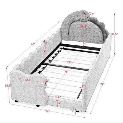 Cute Dinosaur Shaped Bed With Safety Guardrail, Toddler Frame - The Sleep Loft - Online Mattress Showroom NYC