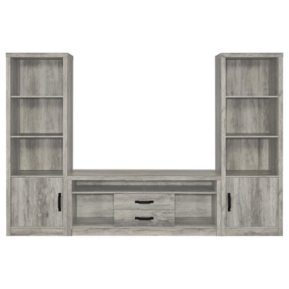 Burke 3-piece 59-inch TV Entertainment Center Grey Driftwood