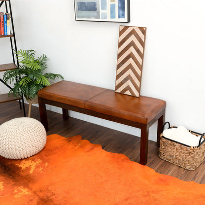 Austin - Bench With Lines - Antique Brown / Brown / Rustic / Tan - The Sleep Loft - Online Mattress Showroom NYC