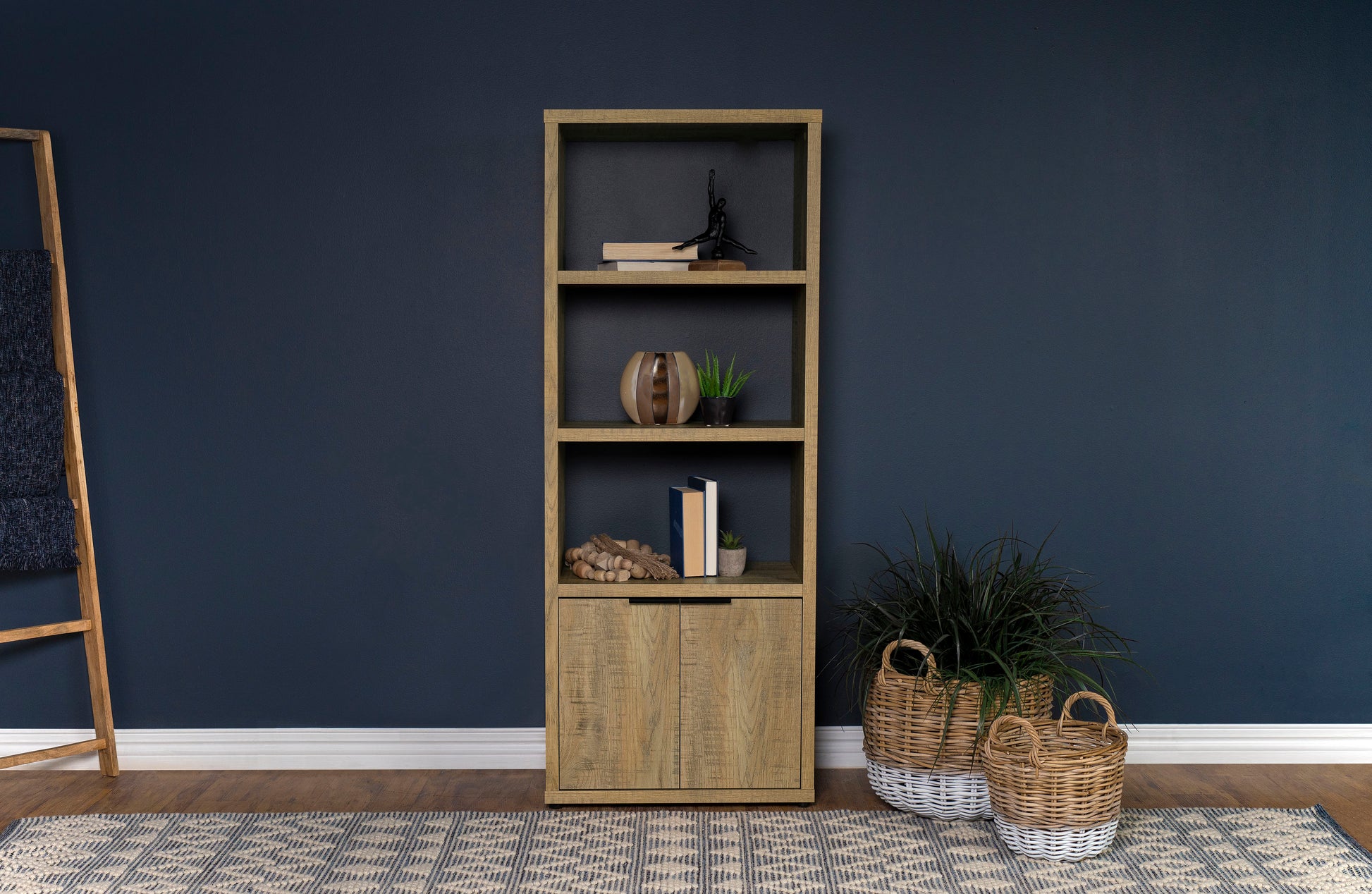 Tabby 3-shelf Engineered Wood Media Tower Mango