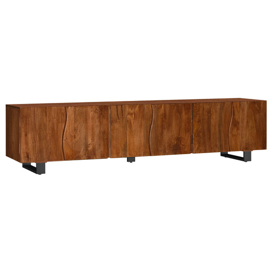 Trask 86-inch Wood TV Stand Media Console Mango Brown - The Sleep Loft - Online Mattress Showroom NYC