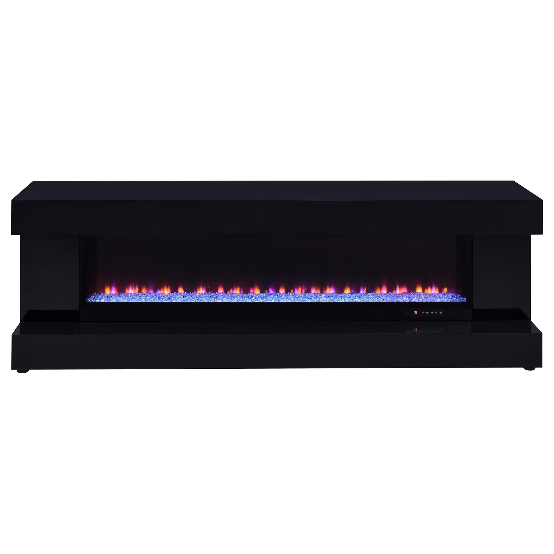 Mallory TV Stand Fireplace Console Bluetooth Speaker Black High Gloss