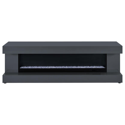 Mallory TV Stand Fireplace Console Bluetooth Speaker Grey High Gloss