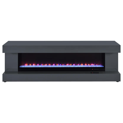 Mallory TV Stand Fireplace Console Bluetooth Speaker Grey High Gloss