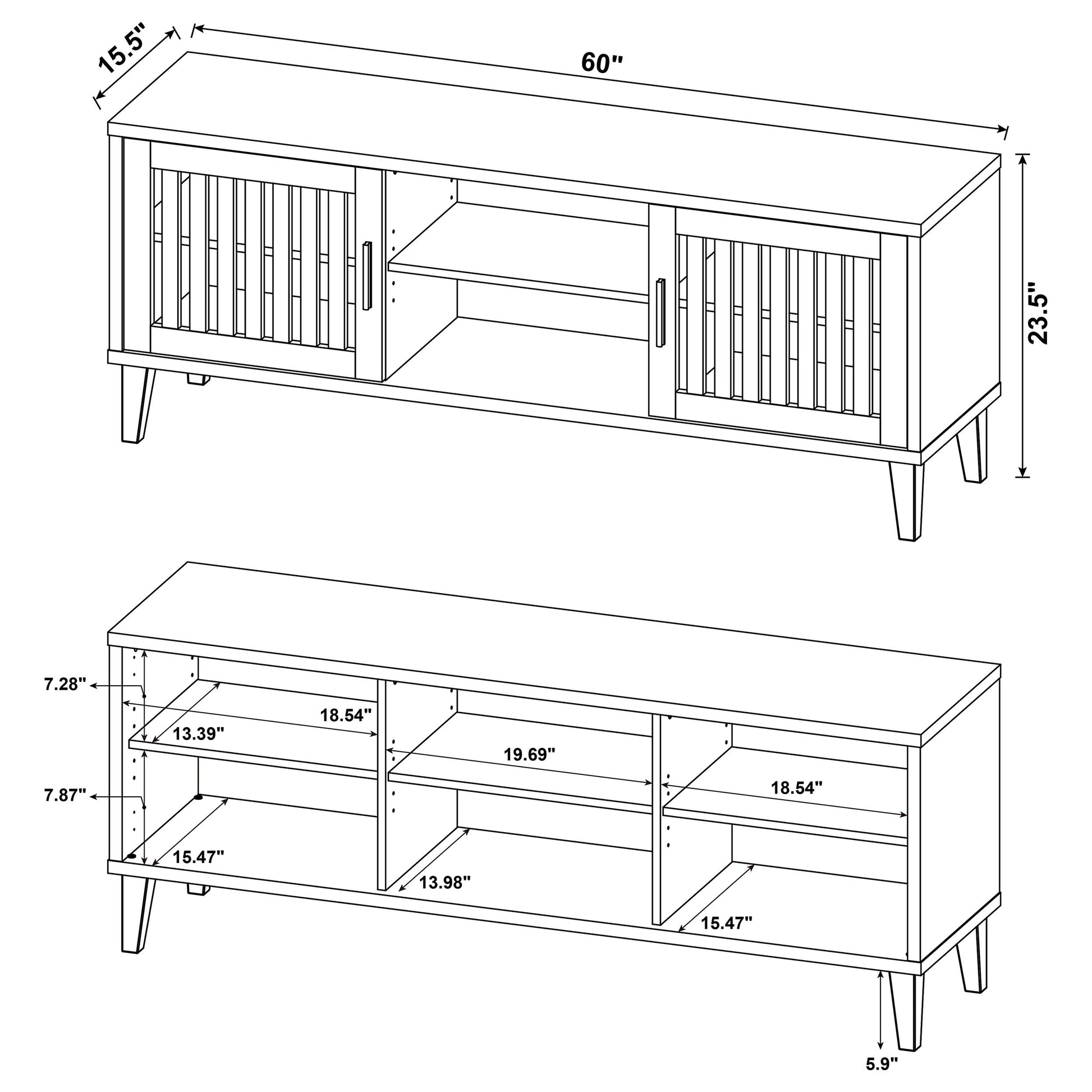 Sedona 2-door Engineered Wood 60-inch TV Stand Dark Pine