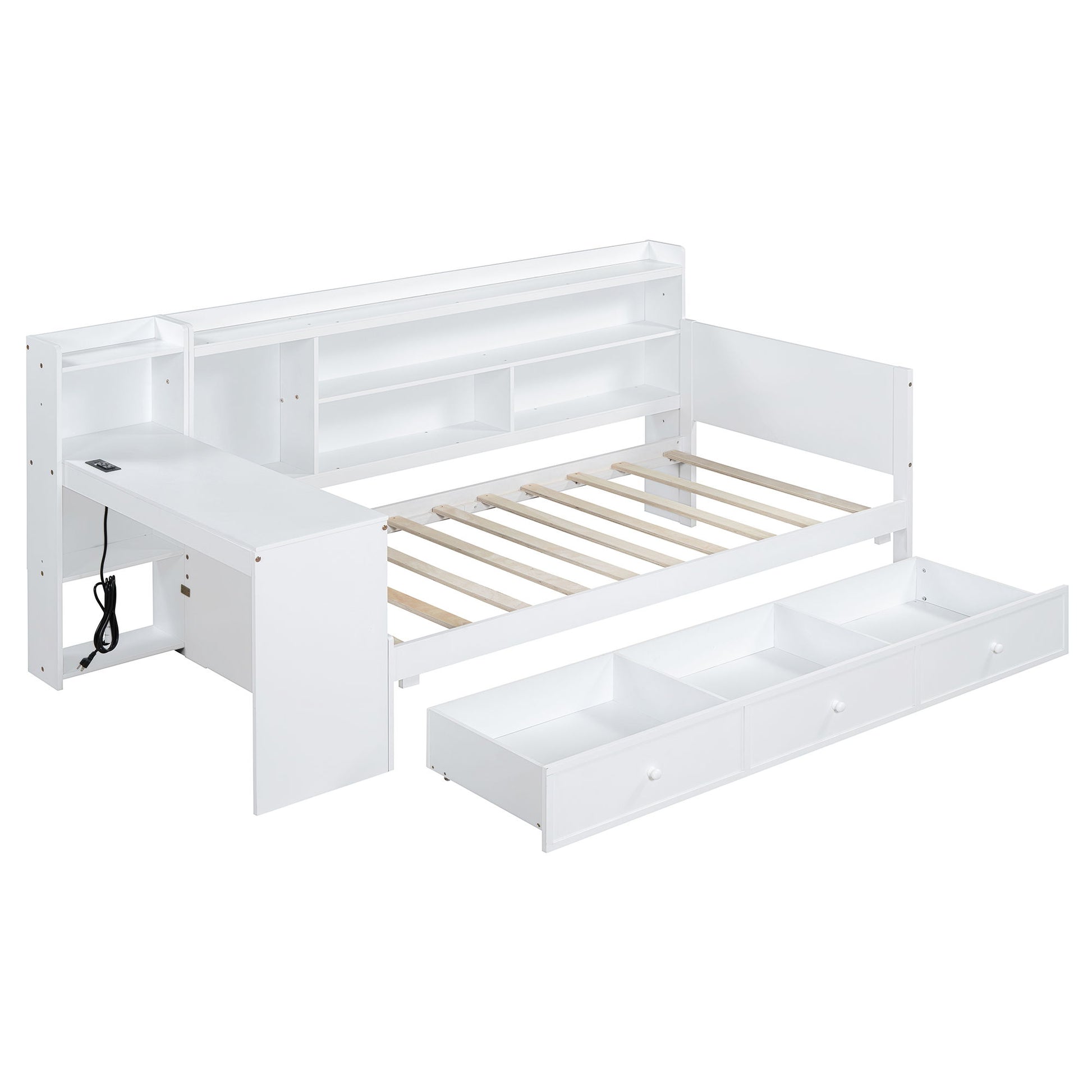 Daybed With 3 Drawers USB Ports And Desk - The Sleep Loft - Online Mattress Showroom NYC