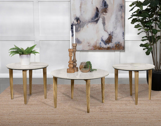 Aldis 3-piece Coffee and End Table Set White - The Sleep Loft - Online Mattress Showroom NYC