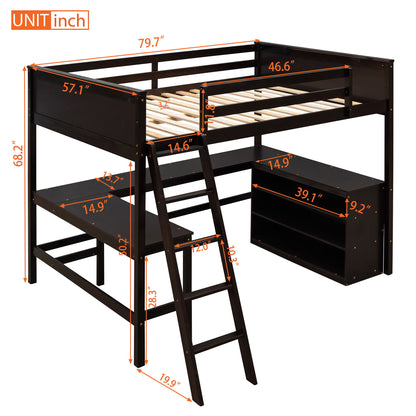 Loft Bed With Shelves With Desk - The Sleep Loft - Online Mattress Showroom NYC