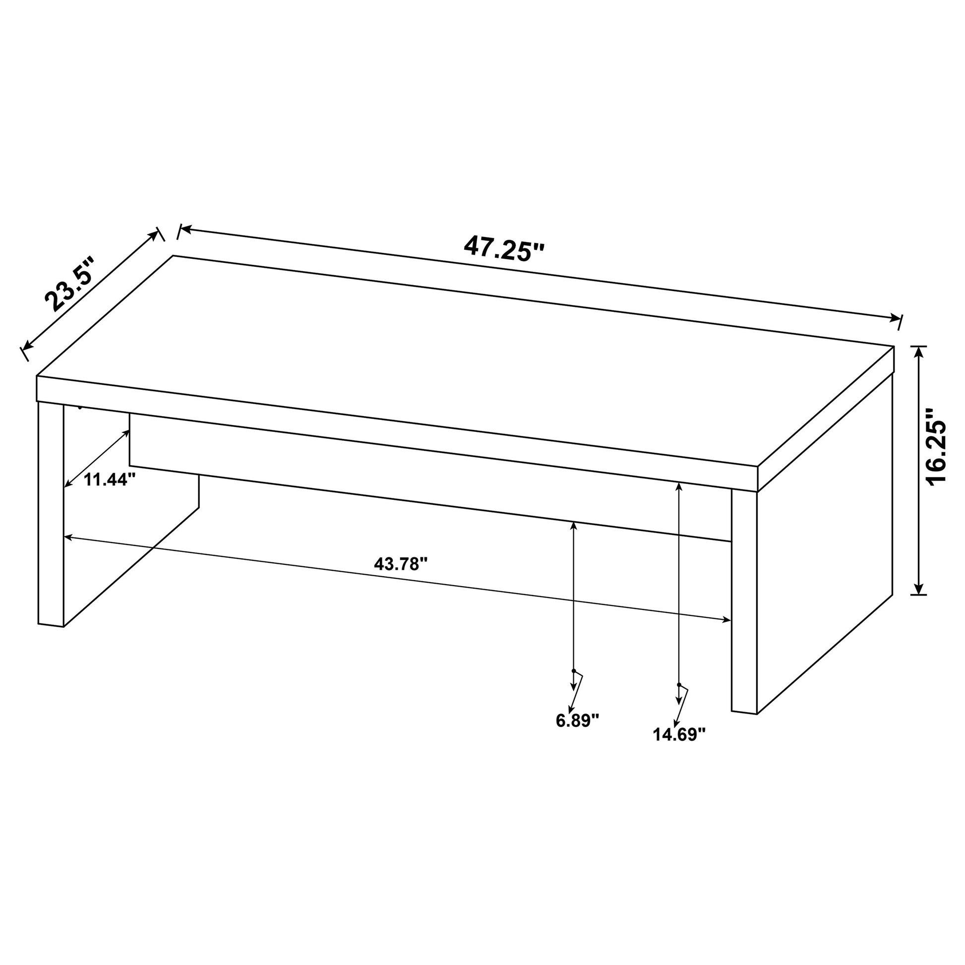 Lynette Rectangular Engineered Wood Coffee Table Mango
