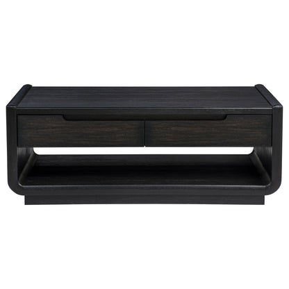 Leandro 2-piece Wood Coffee and End Table Set Burnished Black