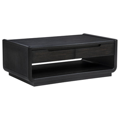 Leandro 3-piece Wood Coffee and End Table Set Burnished Black