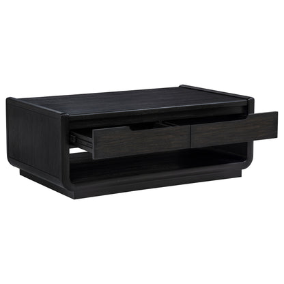 Leandro 3-piece Wood Coffee and End Table Set Burnished Black