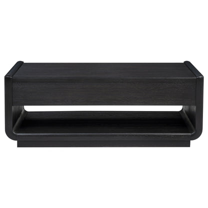 Leandro 2-drawer Wood Cocktail Coffee Table Burnished Black