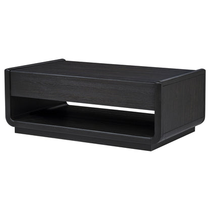 Leandro 2-drawer Wood Cocktail Coffee Table Burnished Black