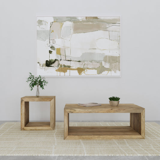 Benton 2-piece Solid Mango Coffee and End Table Set Natural - The Sleep Loft - Online Mattress Showroom NYC