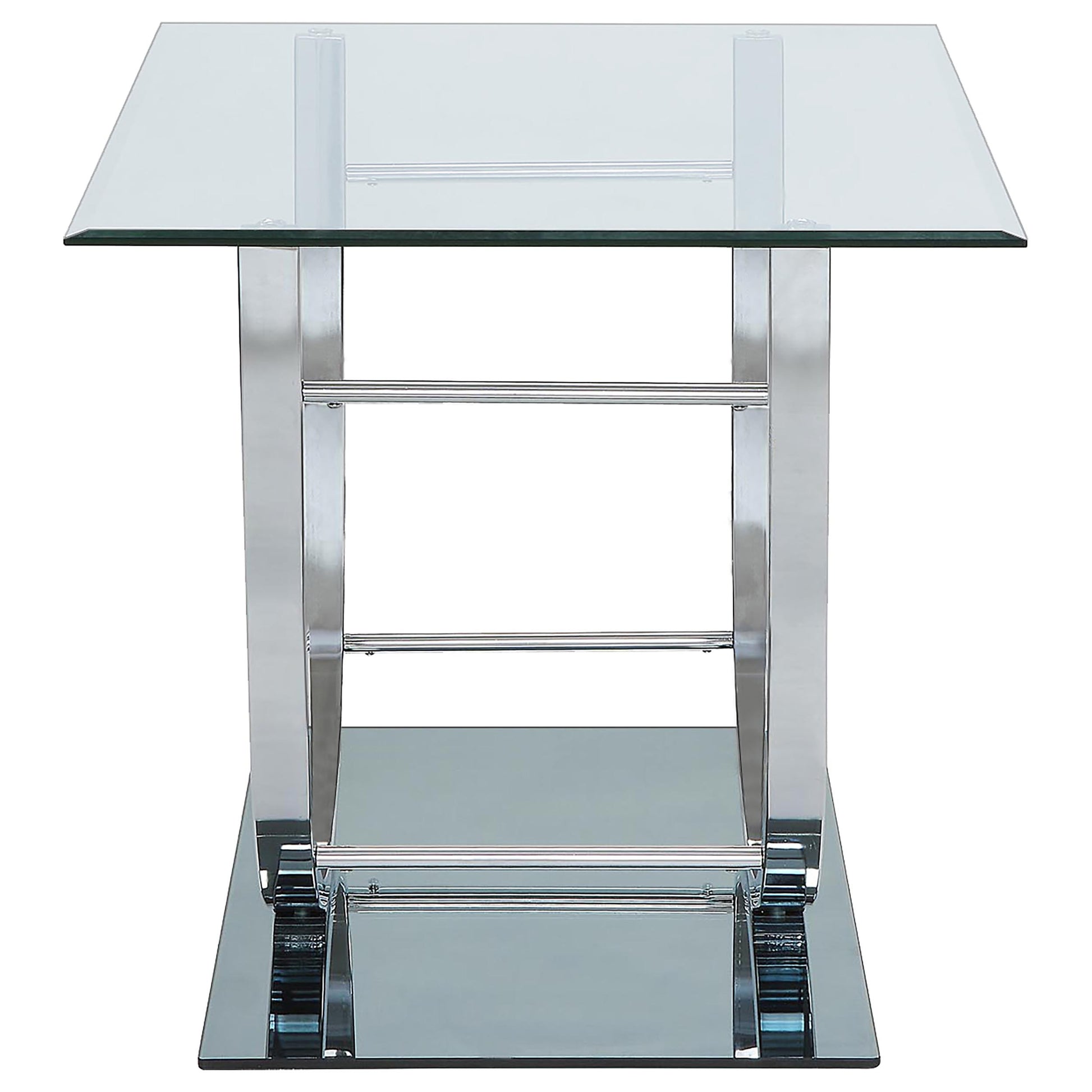 Danville 2-piece Glass Top Coffee and End Table Set Chrome