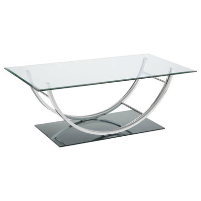 Danville 3-piece Glass Top Coffee and End Table Set Chrome