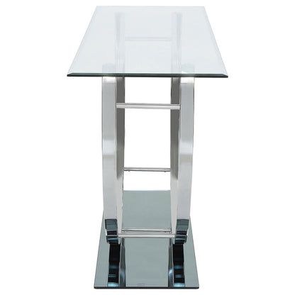 Danville U-shaped Glass Top Entryway Console Table Chrome