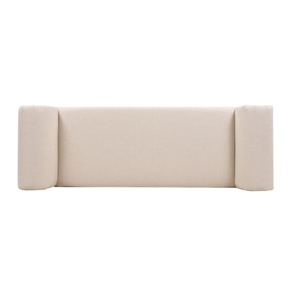 Kathy - Roll Arm Entryway Accent Bench - Sky Neutral Beige - The Sleep Loft - Online Mattress Showroom NYC