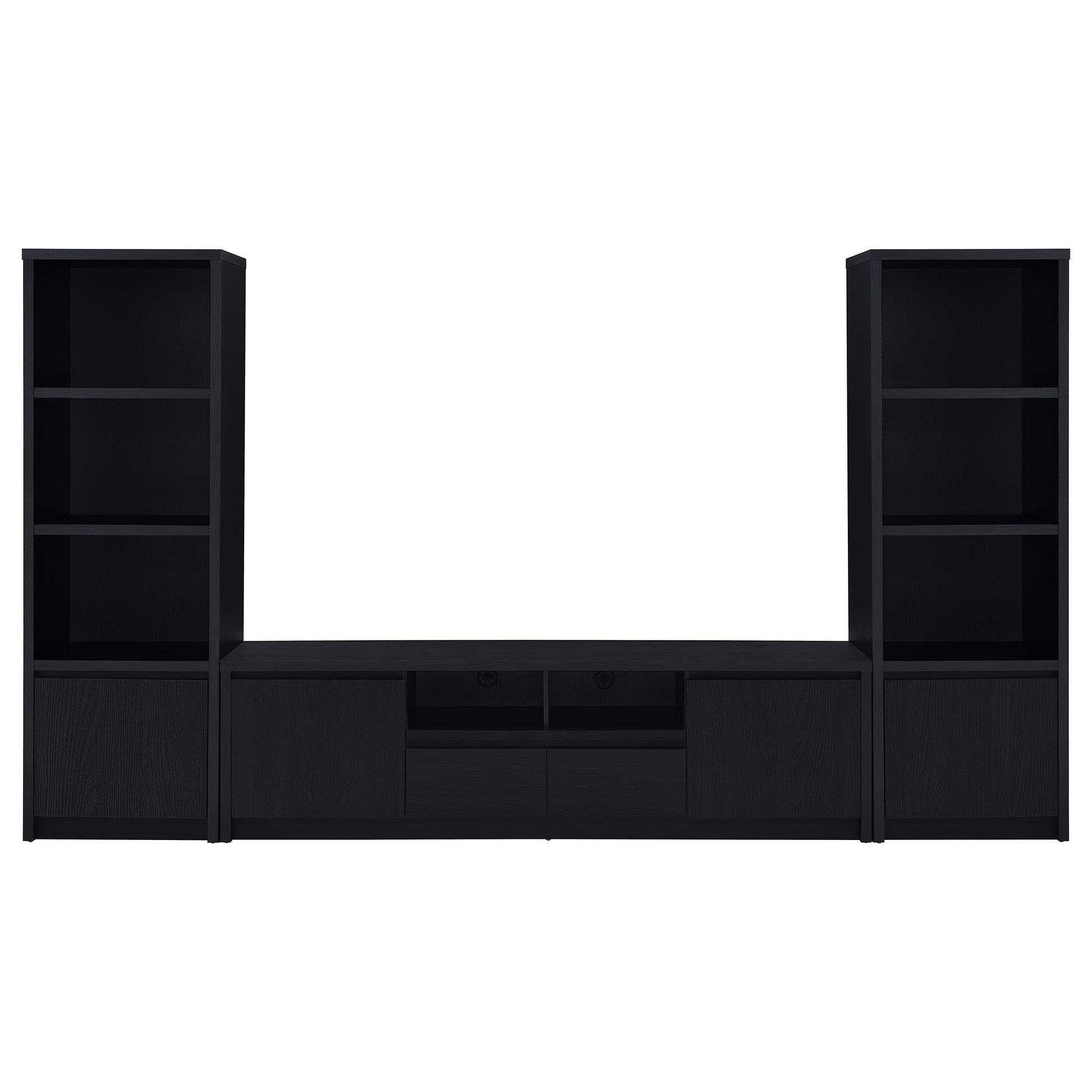 Winfield 3-piece Entertainment Center 78-inch TV Stand Black