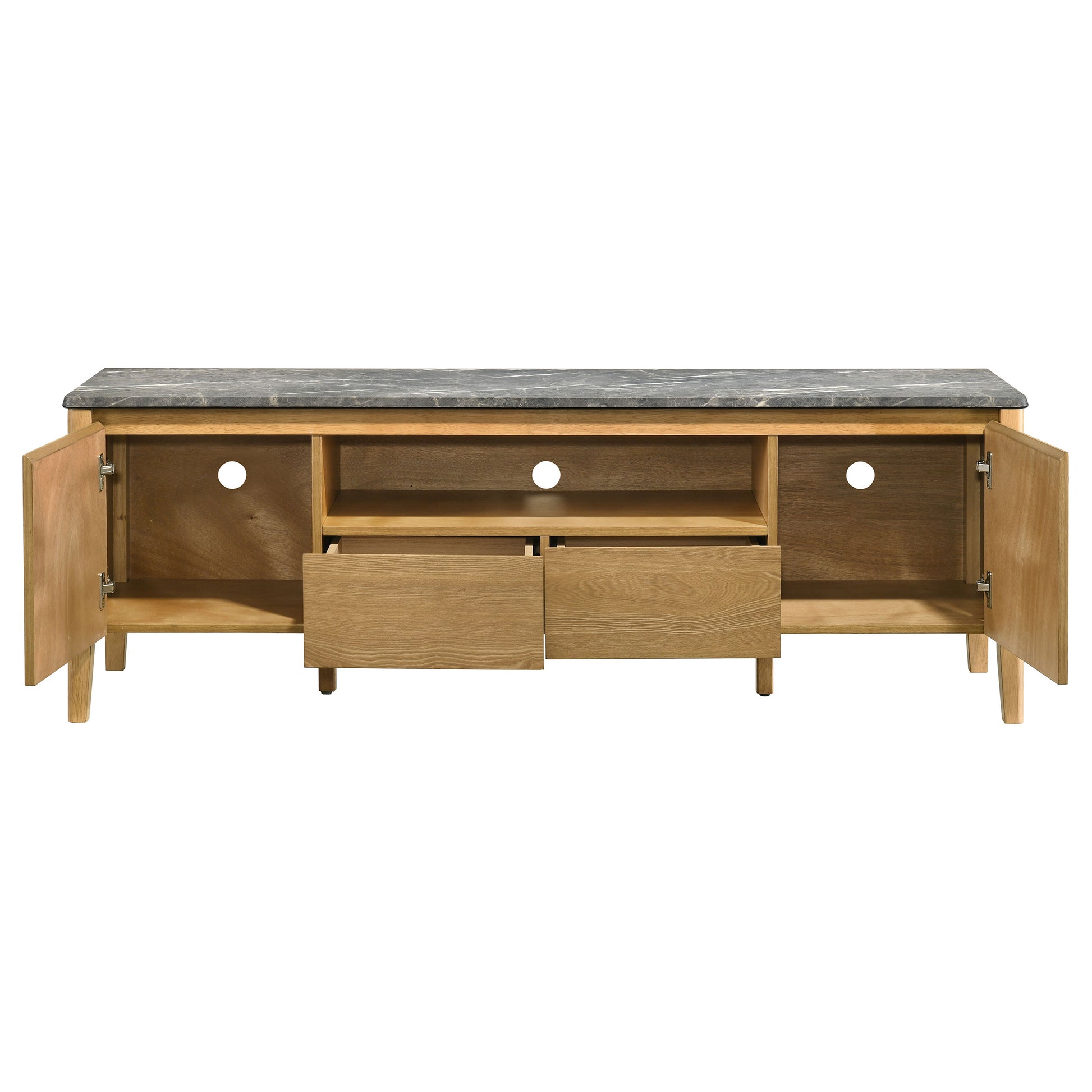 Bradley 63-inch 2-Door SmartTop TV Stand Grey and Natural