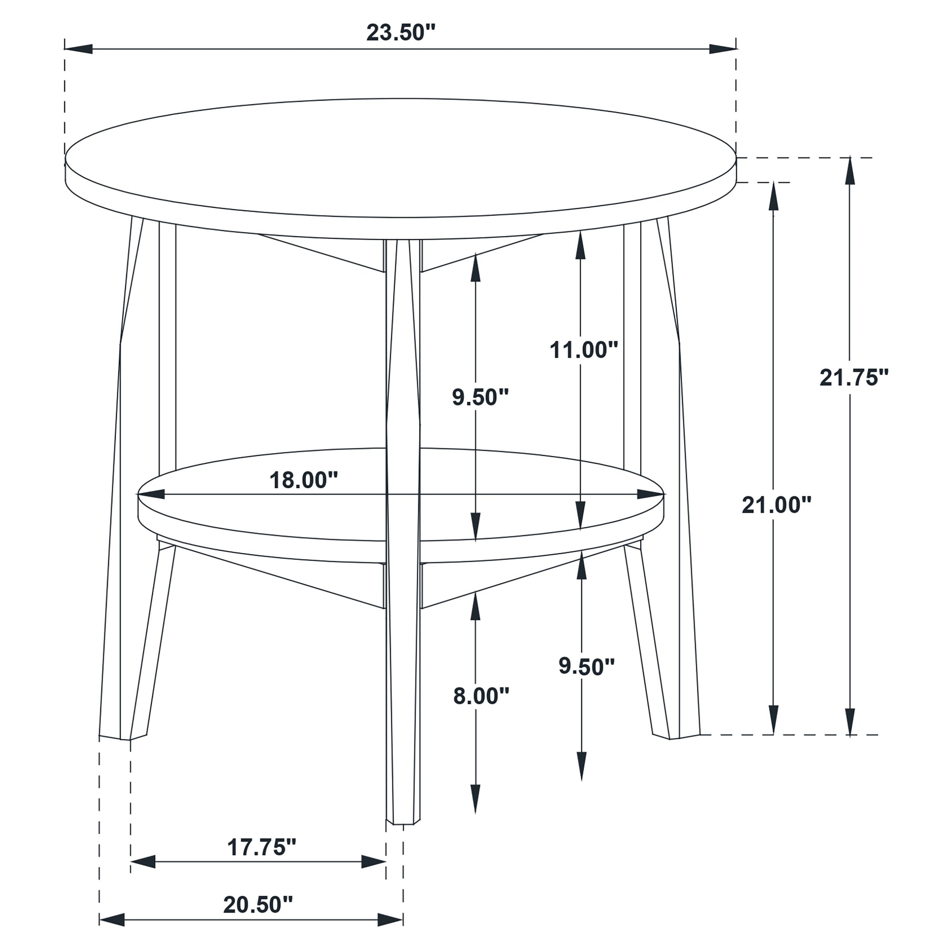 Bradley Round SmartTop End Side Table Grey and Natural