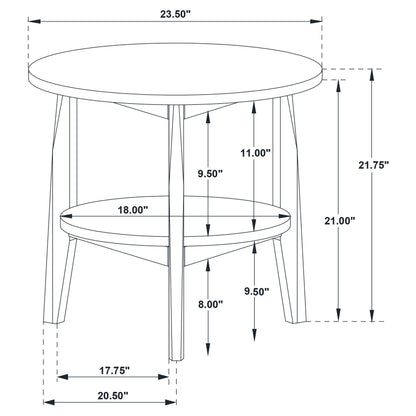 Bradley Round SmartTop End Side Table Grey and Natural