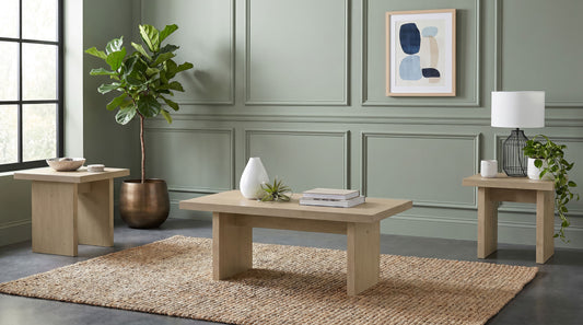 Decker 3-piece Coffee and End Table Set Natural Oak - The Sleep Loft - Online Mattress Showroom NYC