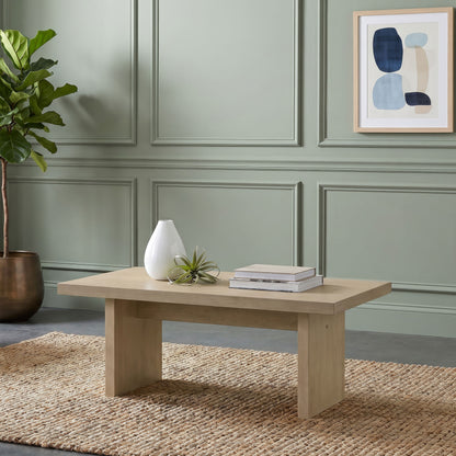 Decker 47-Inch Rectangular Cocktail Coffee Table Natural Oak