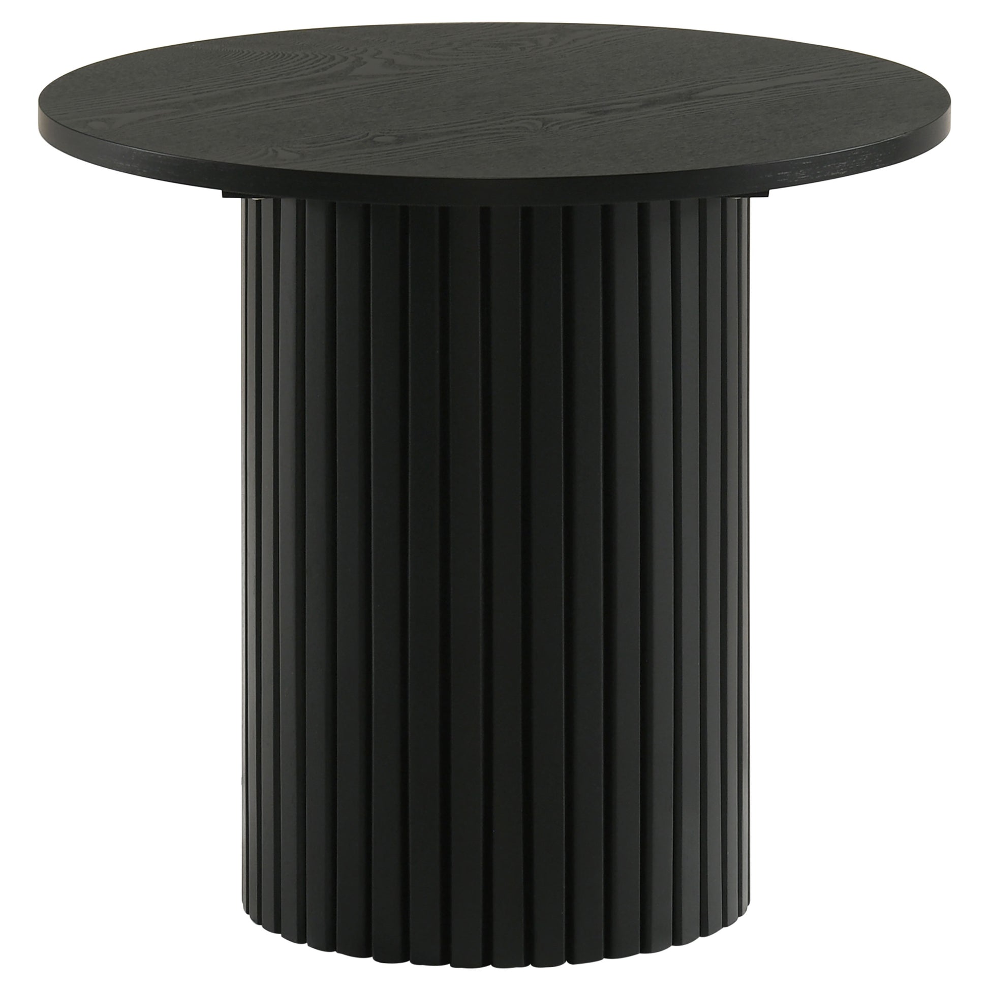 Hamlyn 2-piece Round Fluted Coffee and End Table Set Black