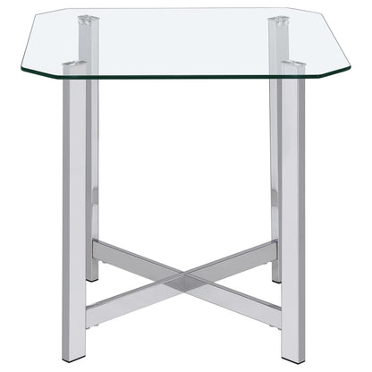 Cronin 2-piece Tempered Glass Top Coffee Table Set Chrome