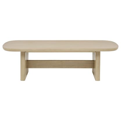 Kailani 2-piece Coastal Coffee and End Table Set Beige Oak