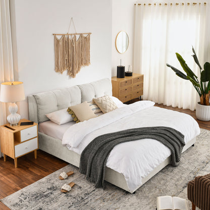 Storage Upholstered Hydraulic Platform Bed With Integrated Headboard - The Sleep Loft - Online Mattress Showroom NYC