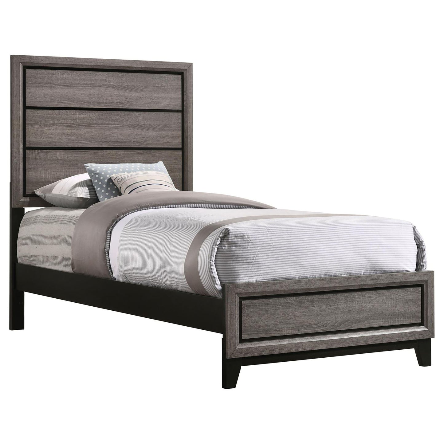 Twin Panel Bed With Tapered Legs - Gray - The Sleep Loft - Online Mattress Showroom NYC