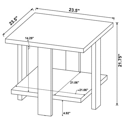 Dawn Square Engineered Wood End Table Mango Brown