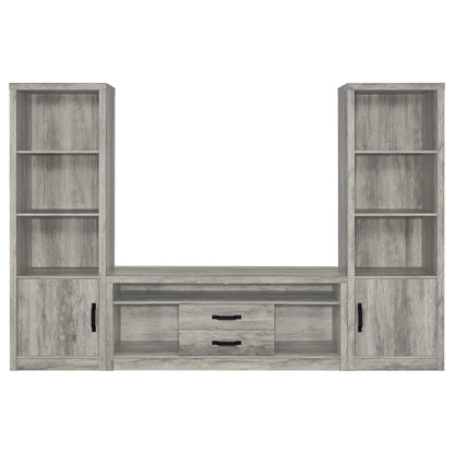 Burke 4-shelf Engineered Wood Media Tower Grey Driftwood