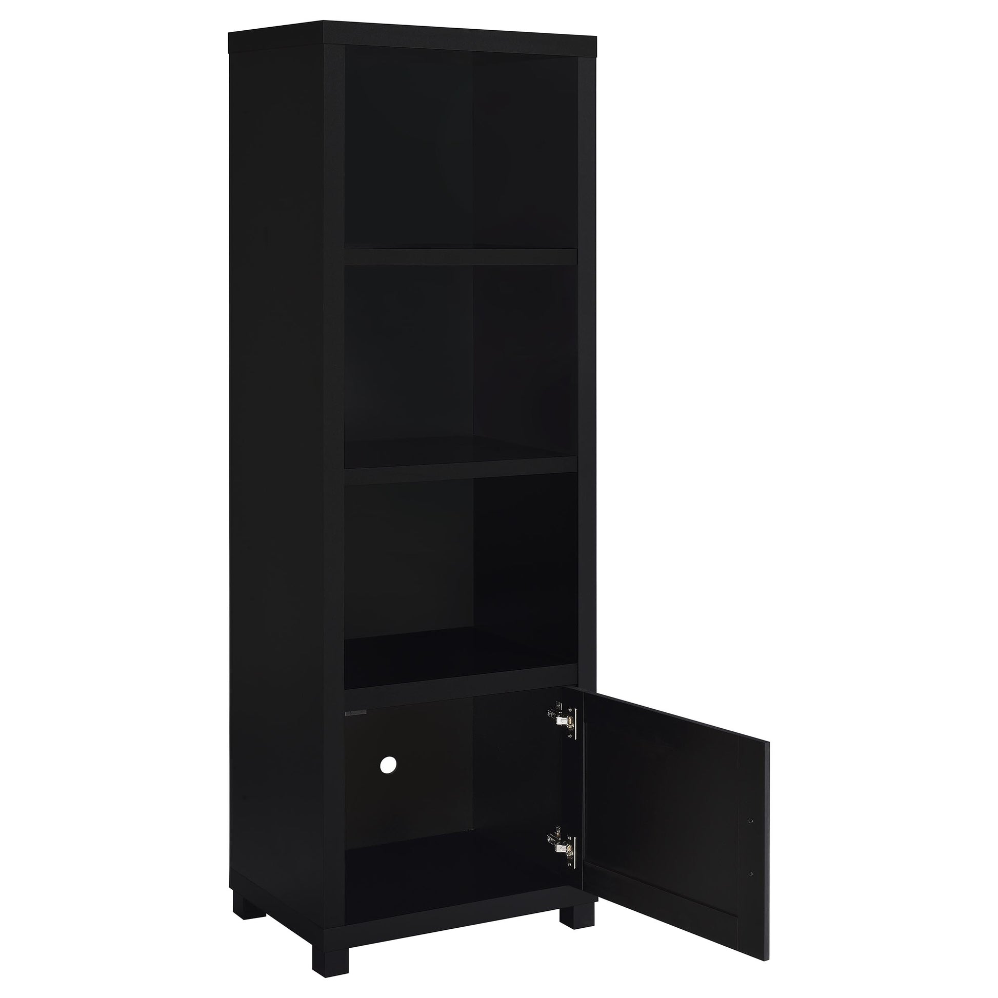 Sachin 3-shelf Engineered Wood Media Tower Black