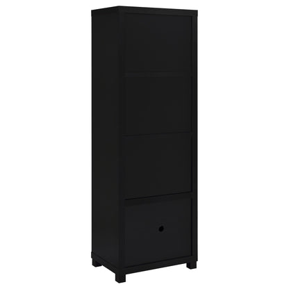 Sachin 3-shelf Engineered Wood Media Tower Black