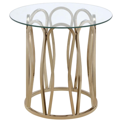 Monett 2-piece Coffee and End Table Set Chocolate Chrome