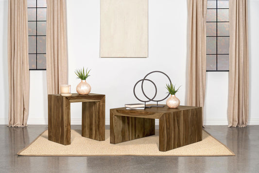 Odilia 2-piece Solid Wood Coffee and End Table Set Auburn - The Sleep Loft - Online Mattress Showroom NYC